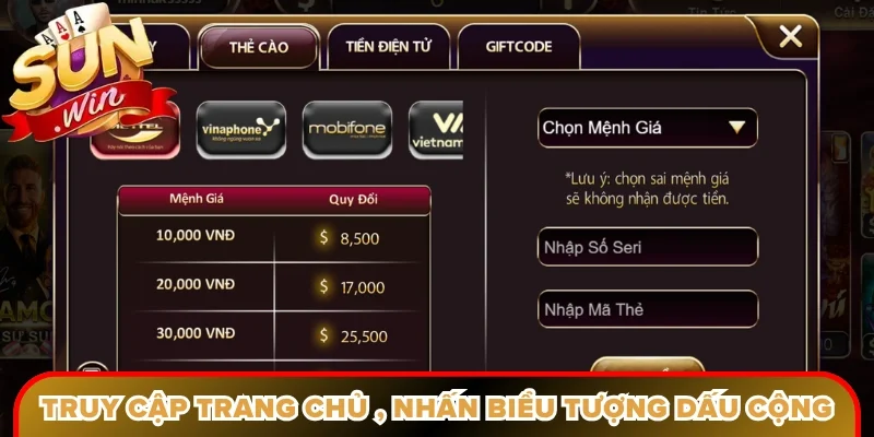 Truy cập trang chủ , nhấn biểu tượng dấu cộng
