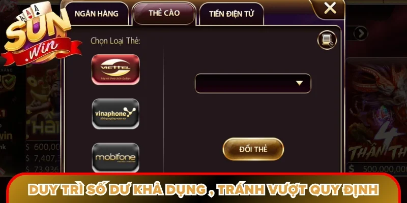 Duy trì số dư khả dụng tối thiểu, tránh vượt quy định